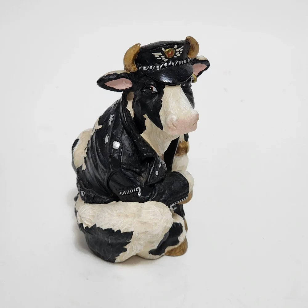 Enesco Highway Holsteins Biker Cow Figurine 5